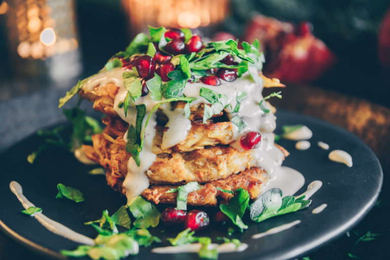 Süsskartoffel Latkes mit Tahini - Limon Rimon